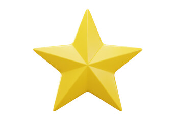 Isolated Glossy Gold Five Point Star Award Symbol