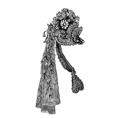 Victorian fashion line drawing women fashion accessories 