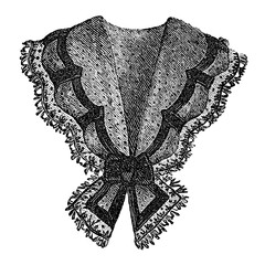 Victorian fashion line drawing women fashion accessories 