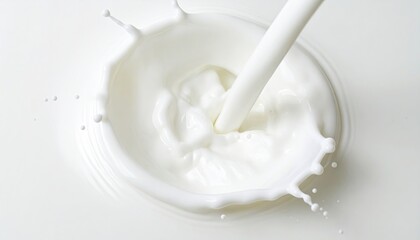 Milk splash on white background