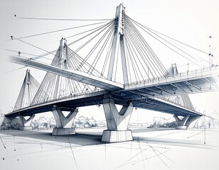 Naklejka premium Futuristic Bridge 