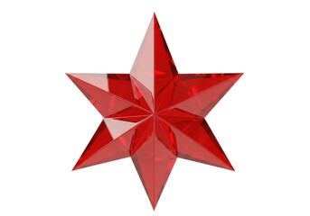 Isolated Sparkling Red Gem Star Ornament