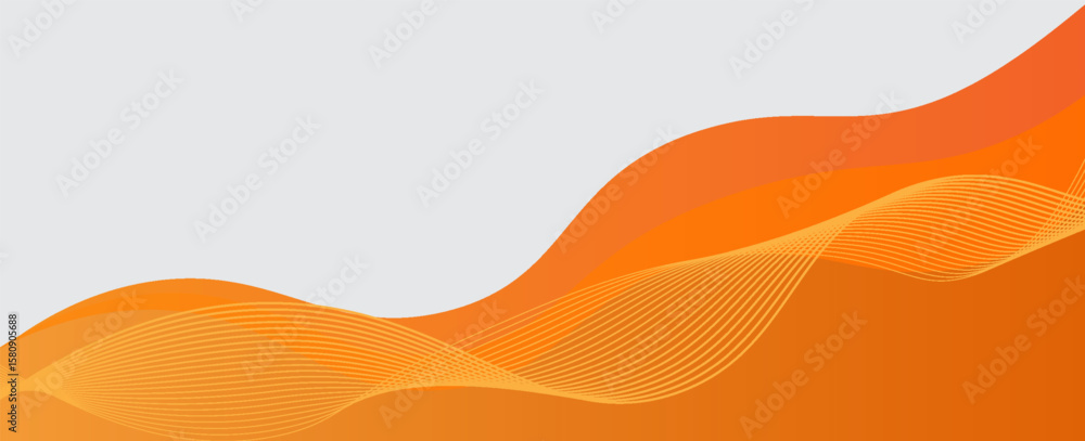 Poster vector orange line background curve element with white space for text and message design, overlappin