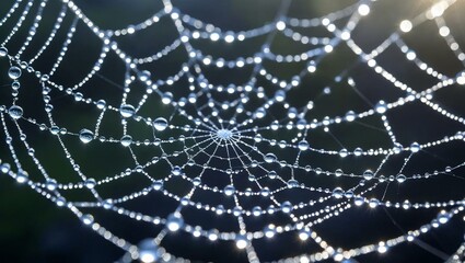 Fototapeta premium spider web with dewdrops