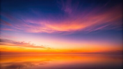 Serene Sunset Reflection A Captivating Display of Colorful Hues Across a Tranquil Waterscape