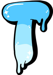 Dripping Colorful Font Letter T