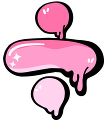 Dripping Colorful Font Divide Symbol Sign