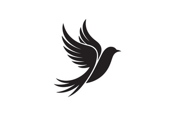 Soaring Bird Silhouette Logo Design Vector Art