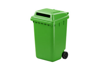 Isolated Green Trash Can Wheelie Bin