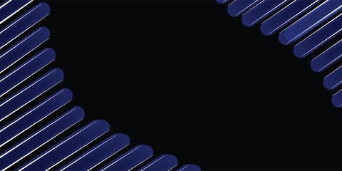 Abstract rendering featuring a pattern of white diagonal lines with a blue glow against a dark background. The repetitive design creates a sense of movement and rhythm.