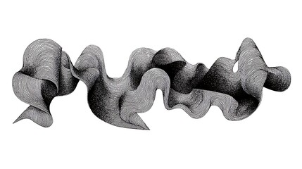 Abstract Line Art Ribbon Graphic