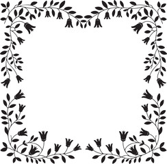 Obraz premium Floral and Leaf Corner Frame Silhouettes for Elegant Border Design, Botanical Vector Corners, Decorative Elements for Invitations, Cards, and Crafts