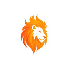Obraz premium Fiery lion's head logo