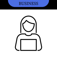 Business People Line Editable Icons set. Vector illustration in modern thin line style of business related icons: research, meeting, business communication, male and female avatars, team structure