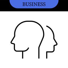 Business People Line Editable Icons set. Vector illustration in modern thin line style of business related icons: research, meeting, business communication, male and female avatars, team structure
