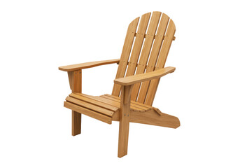 Isolated Classic Wooden Adirondack Chair