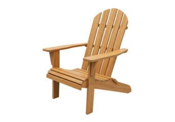 Isolated Classic Wooden Adirondack Chair
