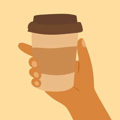 design of hand holding coffee
