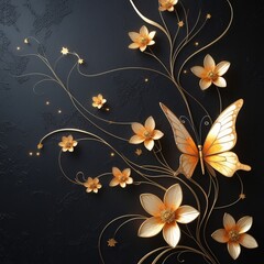 floral background with butterflies