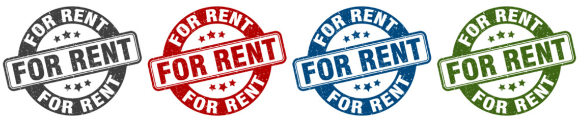 for rent stamp. for rent round stamp set isolated on white background