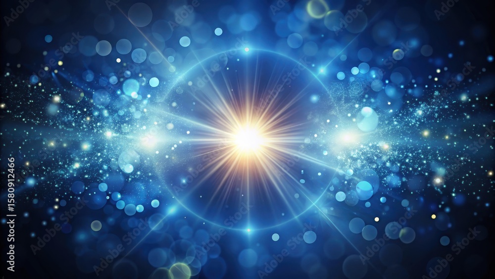 Aufkleber abstract celestial burst a glowing orb of light and energy amidst a universe of sparkling particles