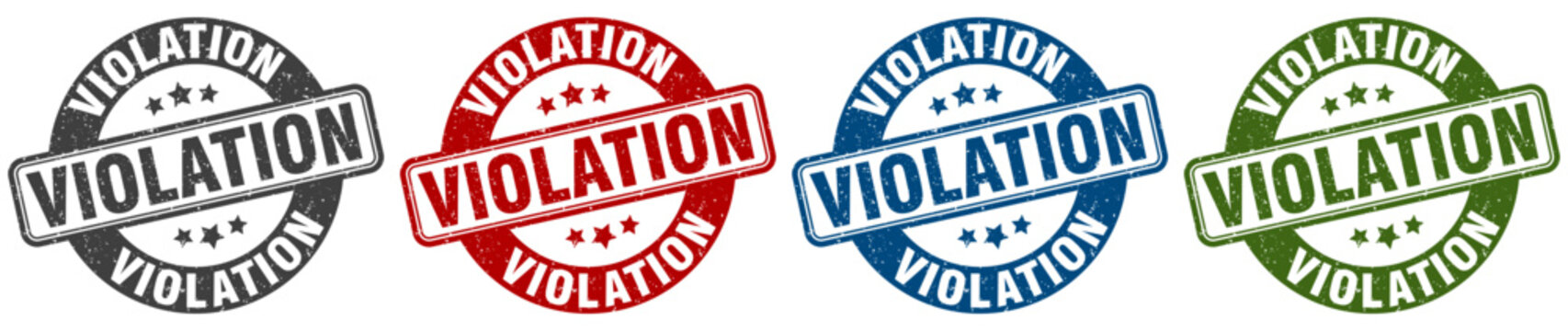 violation stamp. violation round stamp set isolated on white background