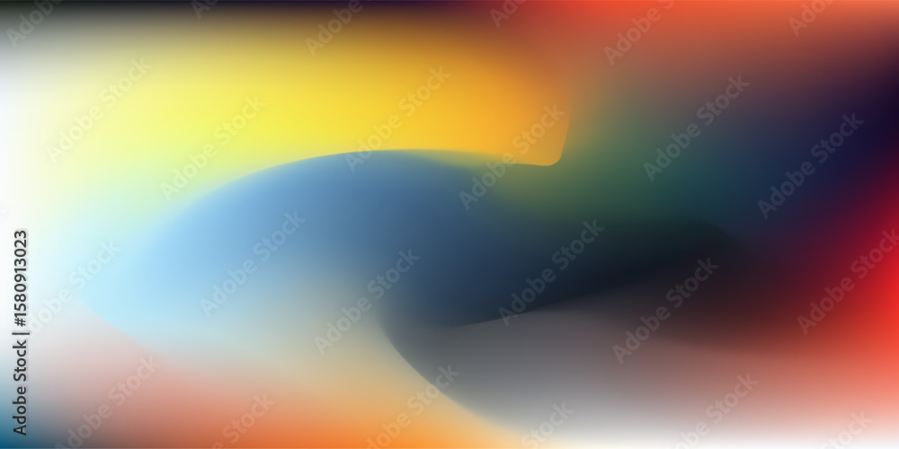Poster vector illustration features a minimalist abstract design with smooth, blended gradients. the style 