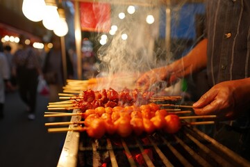 Street Food Vendor at Night