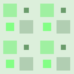 Seamless pattern with green squares on a light green background.
