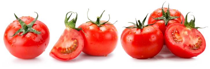 collection of tomatoes isolated on white background