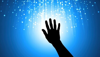 Reaching Hand Towards Radiant Light