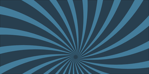 Abstract retro spiral blue sunburst bright light backdrop glow striped background.