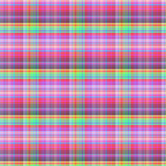 Colorful plaid pattern with vibrant stripes in shades of red, pink, and green