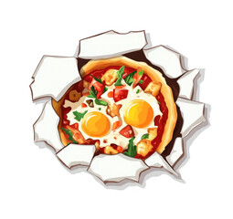 vector illustration of a pizza