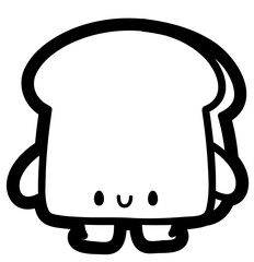 cute bread slice outline