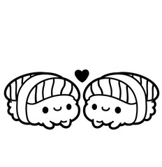 chibi sushi nigiri couple