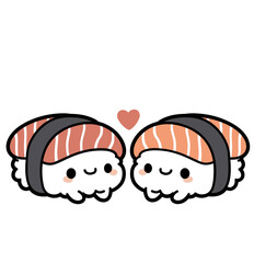 chibi sushi nigiri couple