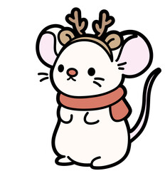 Mouse Reindeer – Cute Christmas Mouse with Antlers