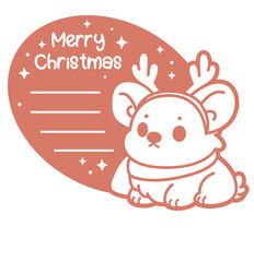 cute corgi with reindeer antlers - layered cut file- christmas clip art