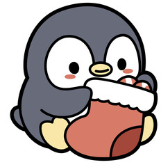 Penguin with Christmas Stocking