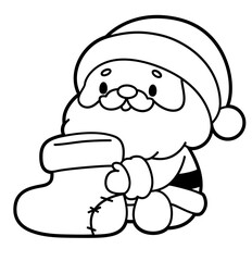 cute santa claus - layered cut file - christmas clip art