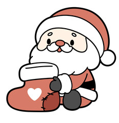 cute santa claus - layered cut file - christmas clip art