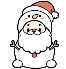 cute santa claus in a snowmen costume - layered cut file - winter clip art