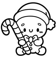 cute gingerbread man with santa hat - layered cut file - christmas clip art