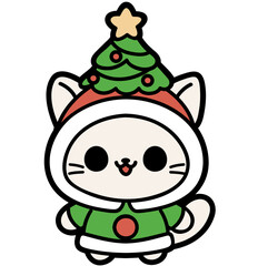 christmas tree kitten