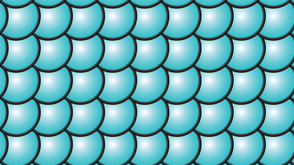 blue circular fish scale pattern with 3d gradient effect, seamless background design for fabric, wallpaper, digital art, mermaid themes, and aquatic concepts