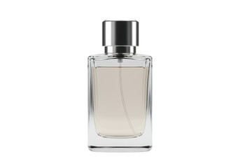 Isolated Elegant Perfume Bottle with Silver Cap