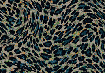 Grunge fluid style abstract movement liquid form animal skin shape dots, fashionable stylish, trendy, vivid and warm color sets suitable for printing on surface, all over print leopard, cheetah skin 