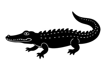 Naklejka premium Realistic Crocodile Illustration – Detailed Reptile Artwork in High Resolution