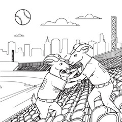 Vector cartoon illustration of a animal 